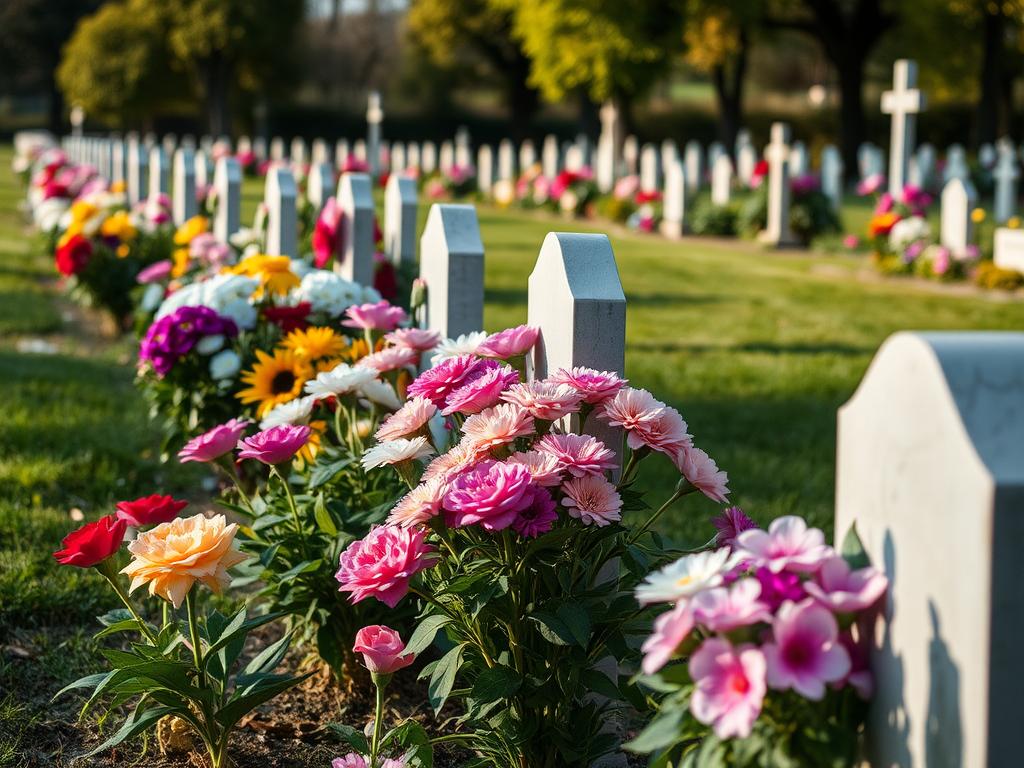 Цветы на кладбище: символы памяти и любви